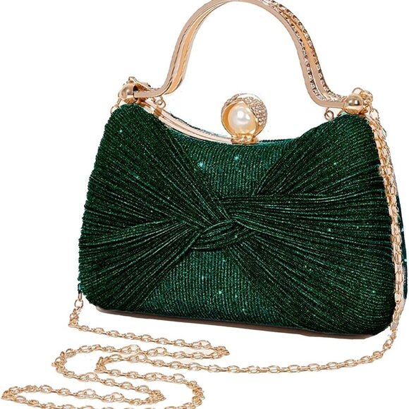 Handbags - Clutch Purses for Women Handbags Shiny Sequin Wedding Silver Cross Body Purses w